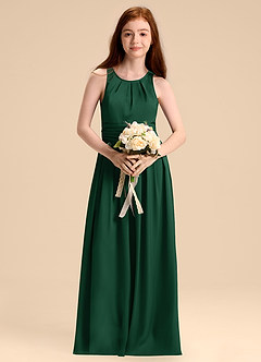 Azazie Bibiane Junior Klä av A-Line i Stretch Satin Plisserad image4