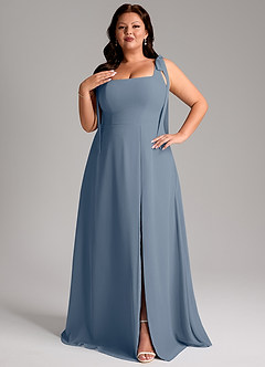Azazie Debra Robes de demoiselle d'honneur Robe Trapèze Convertible en Mousseline de soie avec poches Violet Crépusculaire image10