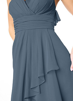 Azazie Aviv Bridesmaid Dresses Neptune A-Line Pleated Chiffon Dress image4
