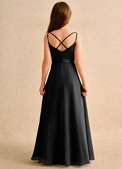 Azazie Umina Junior Formal Flower Girl Klänningar Klä A-Line i Matt satäng Plisserad image2