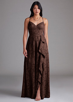 Azazie Naeem Bridesmaid Dresses Ganache A-Line Sweetheart Neckline Floral Burnout Dress image1