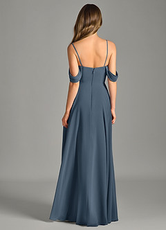 Azazie Chelsey Vestidos de damas de honor Vestido de Neptuno de Gasa de Corte en A Convertible con Vestidos sin tirantes image7