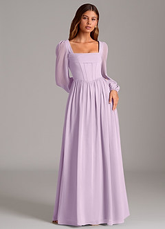 Azazie Maree Brudtärnklänningar Klä av A-Linje i Chiffong Korsett Frostad Lila image4