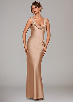 Azazie Rylina Bridesmaid Dresses English Rose Mermaid Stretch Satin Dress image3