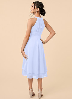 Azazie Linna Junior Lavender A-Line Pleated Chiffon Dress image4