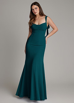 Azazie Carlotta Bridesmaid Dresses Pine Mermaid Sweetheart Neckline Chiffon Dress image1