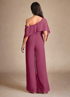 Azazie Halima Mother of the Bride Dresses Mulberry Jumpsuit/Pantsuit Side Slit Chiffon Dress image3
