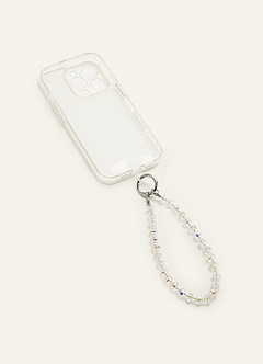 front Kristallen tashangertje met glittertelefoonketting
