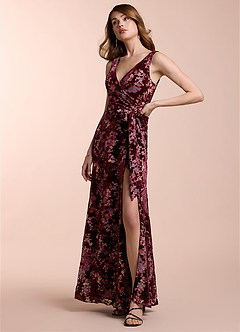Kristina Wine Gray Multi Maxi Dress image4