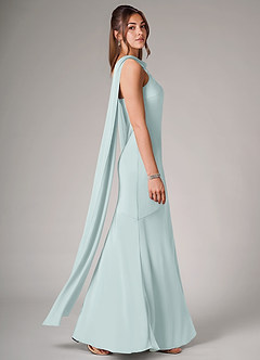 Azazie Kinsley Bridesmaid Dresses Mist Mermaid Side Slit Stretch Satin Dress image6