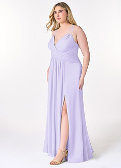 Azazie Farren Bridesmaid Dresses Lilac A-Line Pleated Chiffon Convertible Dress image12