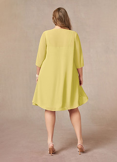 Azazie Olivia Suknie dla Matki Panny Młodej Linia A Pofałdowany Szyfon Długość do kolan Sukienka image8