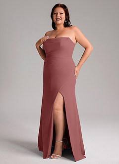 Azazie Leonis Bridesmaid Dresses Amethyst Sheath Strapless Chiffon Convertible Dress image13