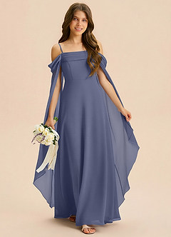 Azazie Moana Junior Stormy A-Line Pleated Chiffon Dress image3