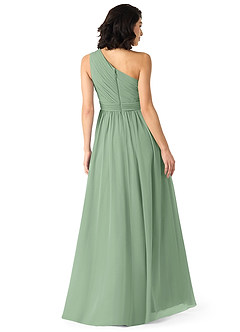Azazie Mathilda Brautjungfernkleider A-Linie One-Shoulder Chiffon Kleid Matcha image2