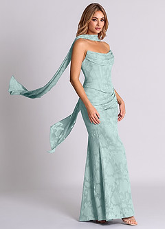 Azazie Sorrel Vestidos de damas de honor Vestido de Neblina de Devorado Floral de Corte Sirena Convertible con Corsé image4