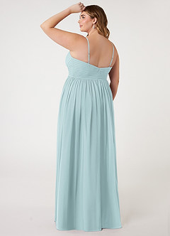 Azazie Alia Bridesmaid Dresses Mist A-Line Pleated Chiffon Dress image9