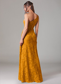 Azazie Ellianna Jurken voor bruidsmeisjes Jurk van Bloemen Burn-out met A-Lijn One-Shoulder Boterbabbelaar image4