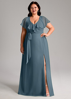 Azazie Lainey Bridesmaid Dresses Twilight A-Line with Pockets Chiffon Dress image8