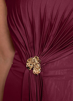 Azazie Dinanta Kleider für die Brautmutter Spalte Plissee Chiffon Kleid Maulbeerrot image8