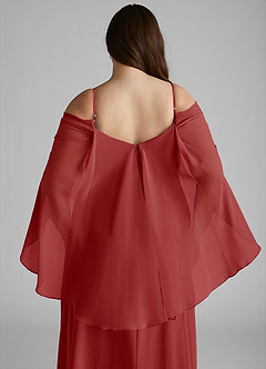 Azazie Cienna Jurken voor bruidsmeisjes Jurk van Chiffon met A-Lijn Off the Shoulder Roest image12