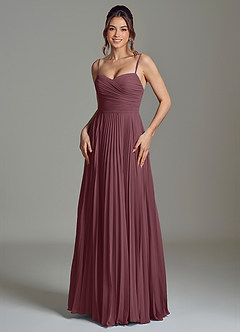 Azazie Catie Bridesmaid Dresses Sangria A-Line Sweetheart Neckline Chiffon Dress image1