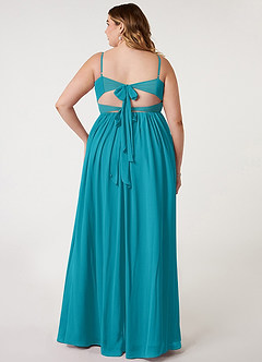 Azazie Zeya Bridesmaid Dresses Jade A-Line V-Neck Pleated Chiffon Dress image7