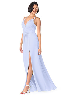 Azazie Farren Bridesmaid Dresses Lavender A-Line Pleated Chiffon Convertible Dress image3