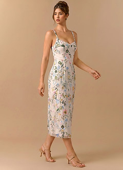 Paulina Blush Pink Multi Midi Dress image4