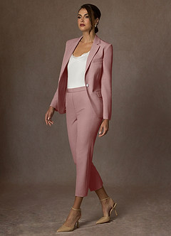 front Kennedy Rosa Empoeirada Blazer estruturado com elastano