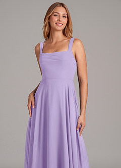 Azazie Shaude Bridesmaid Dresses Lilac A-Line Pleated Chiffon Dress image5