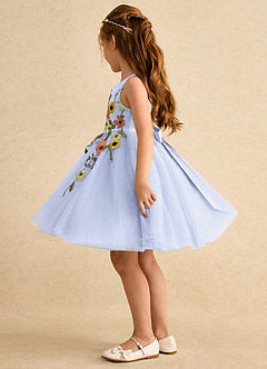 Azazie Prima Flower Girl Dresses Lavender A-Line Bow Tulle Dress image4