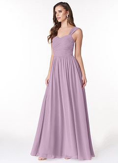 Azazie Zapheira Bridesmaid Dresses Wisteria A-Line Ruched Chiffon Dress image3