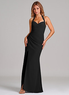 Azazie Emeria Bridesmaid Dresses Black Mermaid Sweetheart Neckline Chiffon Dress image1