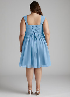 Azazie Angie Bridesmaid Dresses Powder Blue A-Line Corset Chiffon Dress image14