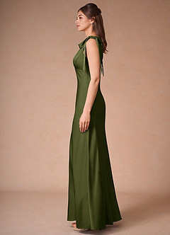 Vestido Verde Oliva Largo Rosalba image7