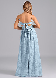 Azazie Zeya Bridesmaid Dresses Sky Blue A-Line Bow Floral Burnout Dress image6