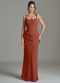 Azazie Niamh Suknie dla druhen Syrena Gorset Szyfon Do ziemi Sukienka image5