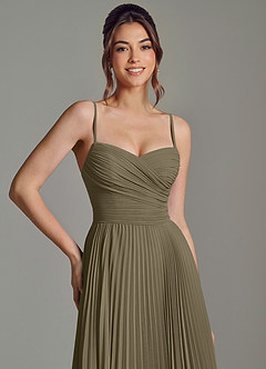 Azazie Catie Bridesmaid Dresses Willow Green A-Line Sweetheart Neckline Chiffon Dress image2