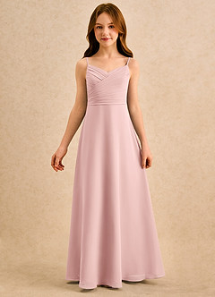 Azazie Hollie Girls Formal Final Sale Dusty Sage A-Line Sweetheart Neckline Chiffon Dress image3