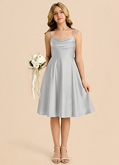 Azazie Bear Silver A-Line Sweetheart Neckline Stretch Satin Dress image6