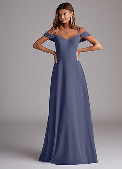 Azazie Marley Bridesmaid Dresses Stormy A-Line Off the Shoulder Chiffon Convertible Dress image4
