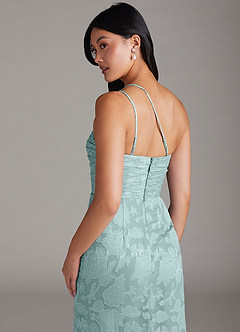 Azazie Eren Jurken voor bruidsmeisjes Jurk van Bloemen Burn-out met Kolom One-Shoulder De Nevel image6