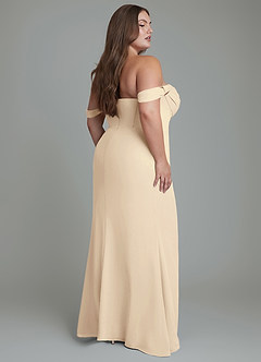 Azazie Johana Bridesmaid Dresses Champagne Mermaid Off the Shoulder Chiffon Convertible Dress image9