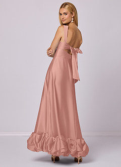 Barbie ♥ Azazie Final Sale Bermuda A-Line with Pockets Stretch Satin Dress image4