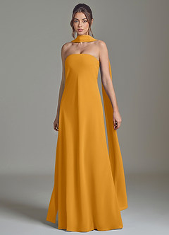 Azazie Ilana Bridesmaid Dresses Butterscotch A-Line Strapless Chiffon Dress image3