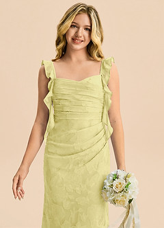 Azazie Jessamine Junior Lemon Sorbet Mermaid Sweetheart Neckline Floral Burnout Dress image6