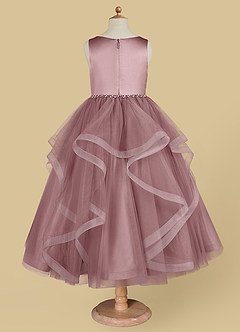 Azazie Sofia Blumenmädchenkleider A-Linie Mit Perlen Tüll Kleid Altrosa image6