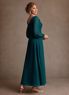 Azazie Paterson Suknie dla Matki Panny Młodej Linia A Pofałdowany Szyfon Długość kostki Sukienka image4