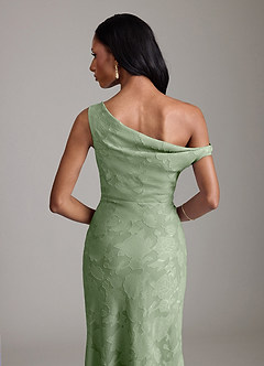 Azazie Emerson Robes de demoiselle d'honneur Robe Sirène en Blumen-Burnout Épaule décolletée Vert Sauge image7